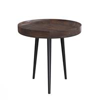 Mank table d'appoint ronde en bois de manguier foncé Ø40