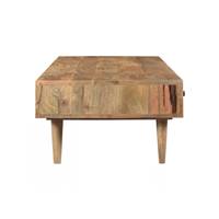 Linium table basse 2 tiroirs en bois de manguier à motifs