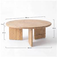 Tokyo table basse ronde en bois massif de mindi 80cm