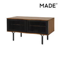 Zaragoza meuble TV compact noyer et noir charbon