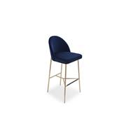 Nio tabouret de bar velours bleu encre