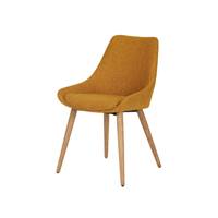 Bari chaise en tissu ocre pieds chêne