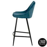 Bari tabouret de bar velours bleu H74
