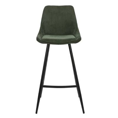 Bari chaise de bar velours côtelé vert sapin H74cm