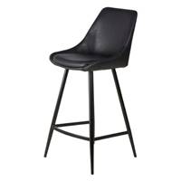 Bari chaise îlot central en PU noir H67