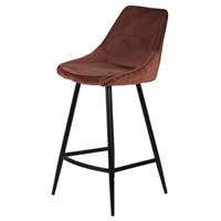 Bari chaise îlot central en velours marron H67