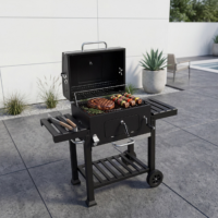 Ribs barbecue à charbon de bois rectangulaire 2 tablettes