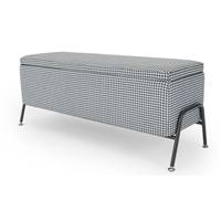 Knox banc coffre à motif pieds de poule bleu