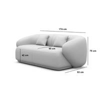Taigano canapé 2 places en velours beige foncé