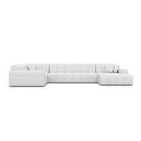 Lodce canapé panoramique angle droit en cuir blanc