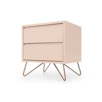 Elona table de chevet couleur rose poudr