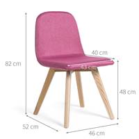 Basi chaise tissu rose, pieds frêne clair