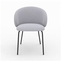 Nalon chaise en tissu gris clair chiné pieds métal noir