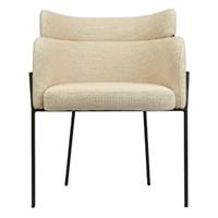 Baita chaise en tissu tweed beige pieds métal noir