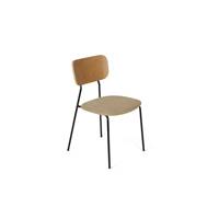 Portimo chaise tissu beige et fer noir