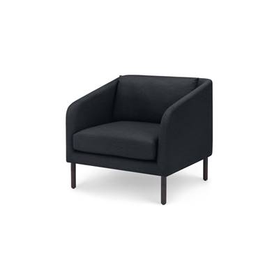 Merrick fauteuil tisse bleu denim foncé