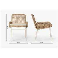 Rhonda chaise de jardin avec accoudoirs naturelle