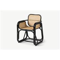 Ruj chaise en noir et cannage