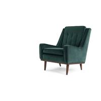 Scott fauteuil velours de coton bleu pétrole