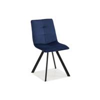 Tania chaise en velours et en mtal couleur bleu nuit