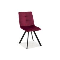 Tania chaise en velours et en mtal couleur bordeaux