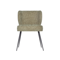 Valo chaise en tweed taupe et métal noir