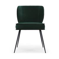 Valo chaise velours vert cèdre et métal noir