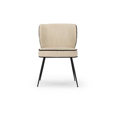 Valo chaise crème vanille et métal noir