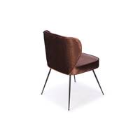 Valo chaise velours marron et métal noir