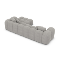 Cotton canapé d'angle droit en tissu texturé gris clair