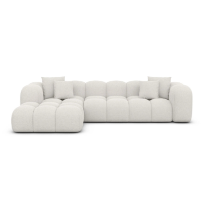 Cotton canapé d'angle gauche en tissu texturé blanc