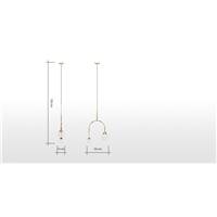Faye suspension double en laiton et verre dépoli