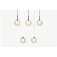 Masako suspension LED 5 ampoules verre champagne et opale