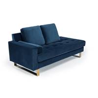 Felicie canapé 2 places velours bleu foncé et doré
