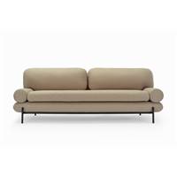 Zamora canapé 3 places en tissu gris taupe et métal noir