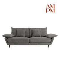 Coline canapé 3 places coton/lin gris anthracite