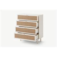 Pavia commode rotin naturel et blanc
