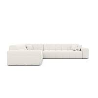 Lomob canapé d'angle L en tissu texturé blanc