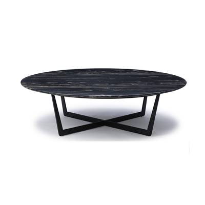 Boumcello table basse marbre et métal noir