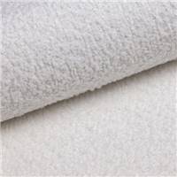 Raso table basse carrée en tissu bouclé blanc avec plateau en verre