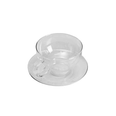 Bitossi tasse et sous tasse en verre transparent