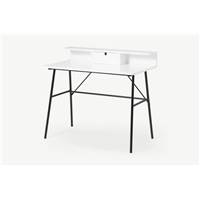 Pascal bureau bois blanc et métal noir
