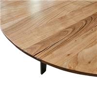 Vida table à manger ronde en bois d'acacia et métal noir 4 personnes ø115