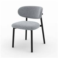 Lanca chaise en tissu gris foncé chiné et métal noir