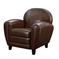 Westfild fauteuil marron en croute de cuir enduite