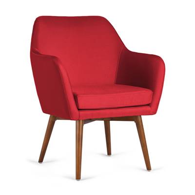 Tulip fauteuil Rouge Frêne foncé