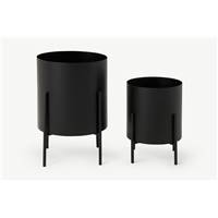 Valleta lot de 2 cache-pots noir