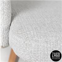 Kyo chaise avec petits accoudoirs en tissu gris clair