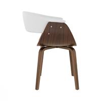 Bent chaise en bois et PU blanc