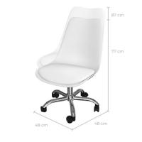 Verno chaise de bureau scandinave blanche ajustable